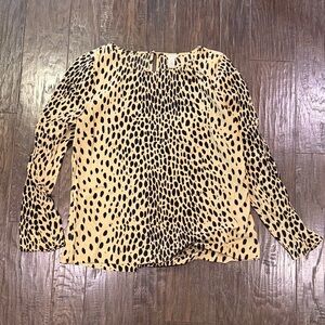 J Crew Leopard Print Long Sleeve Women's Top